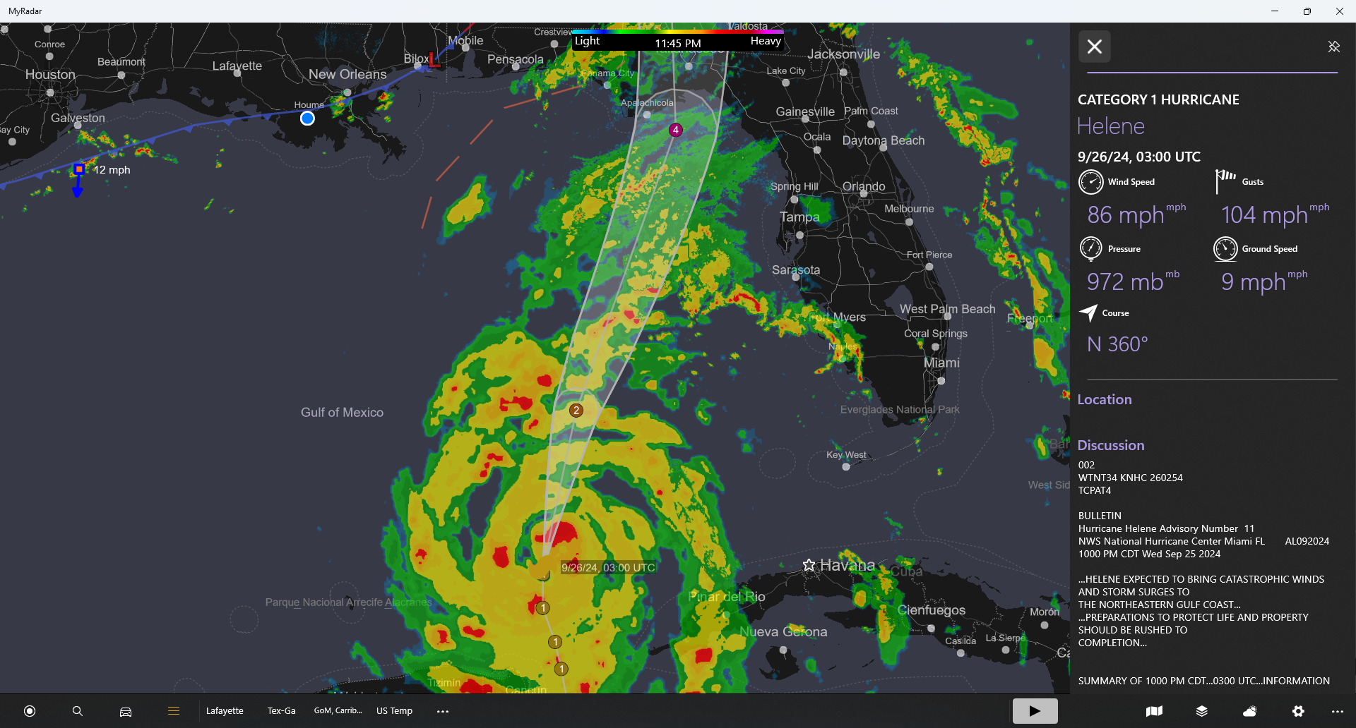 Sep. 25, 2024 pm- Helene – Cat 4 on Landfall